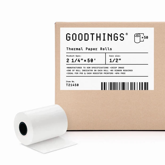 2 1/4" x 50' (50 Rolls) Thermal Paper Roll