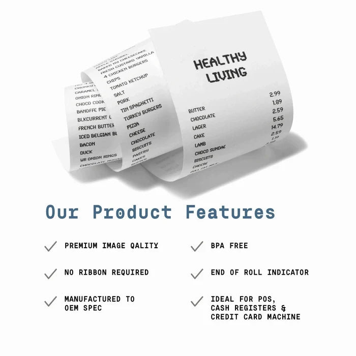 2 1/4" x 50' (50 Rolls) Thermal Paper Roll