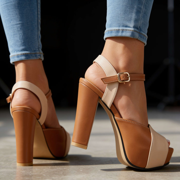 Adela Open Toe Heels