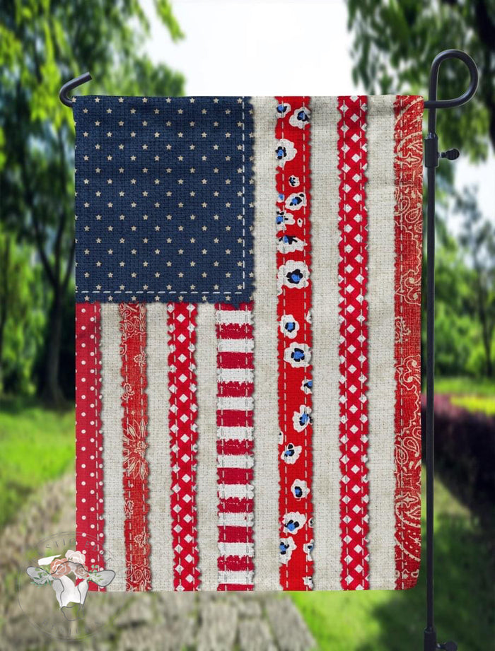 American Flag Patchwork Garden Flag