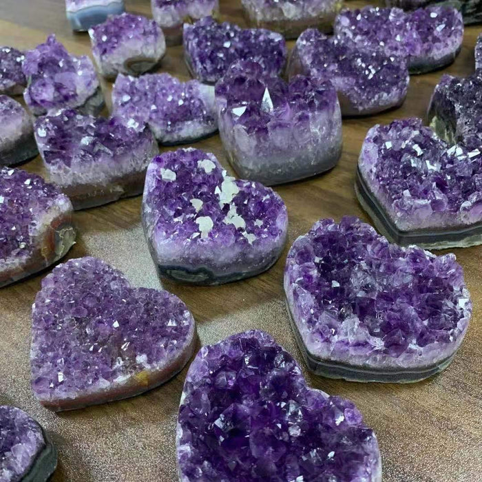 amethyst quartz heart stone -Wholesale Crystals
