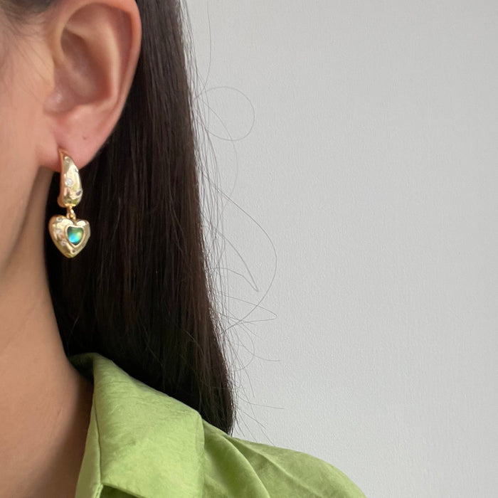 Amila CZ Heart Earrings