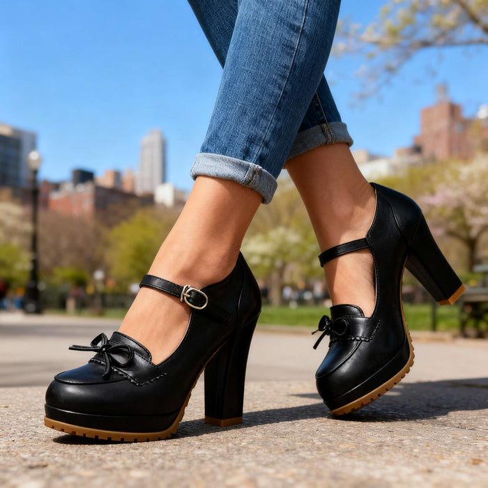 Ashley Bow-Tie Buckle Pumps