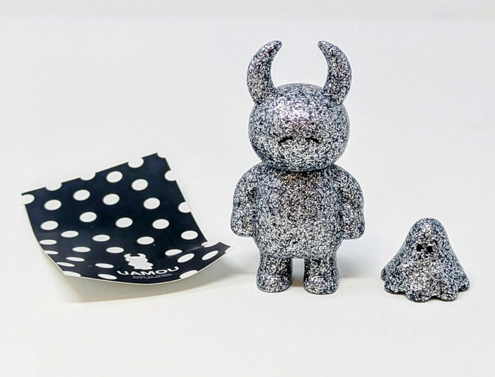 Ayako Takagi UAMOU Silver Glitter With Boo Happy Japanese Soft Vinyl Sofubi Figure