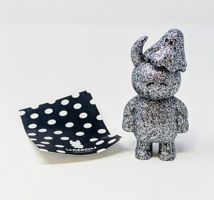 Ayako Takagi UAMOU Silver Glitter With Boo Happy Japanese Soft Vinyl Sofubi Figure