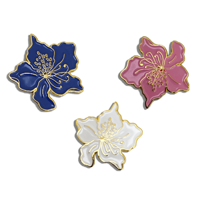 Golf Ball Markers in Azalea Flower Women's Golf Ball Marker Collection (set of 3) with Hat Clip by Birdie Girl Golf