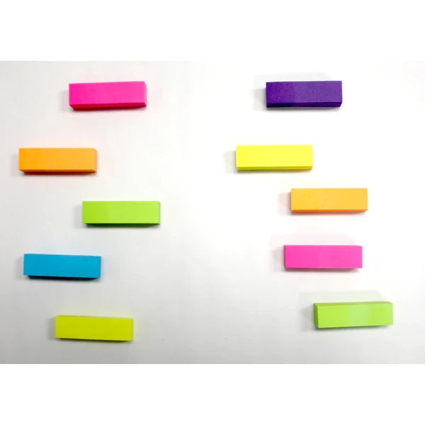 BAZIC 100 Ct. 0.5" X 1.75" Neon Page Marker (10/Pack) Sold in 24 Units