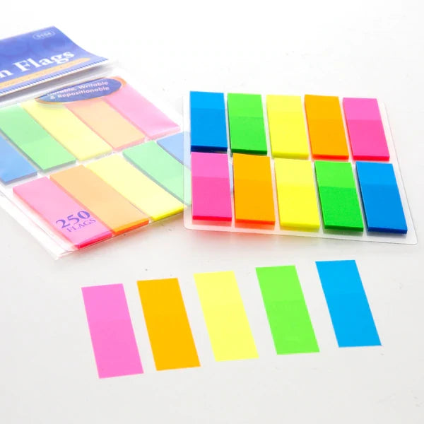 BAZIC 25 Ct. 0.5" X 1.7" Neon Color Coding Flags (10/Pack) Sold in 24 Units