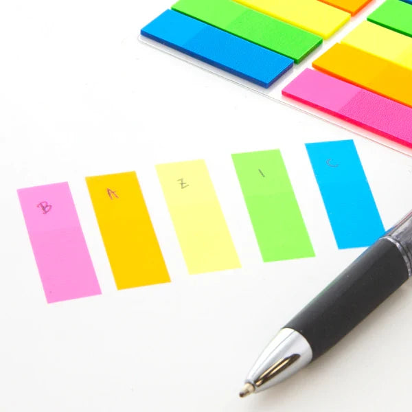 BAZIC 25 Ct. 0.5" X 1.7" Neon Color Coding Flags (10/Pack) Sold in 24 Units