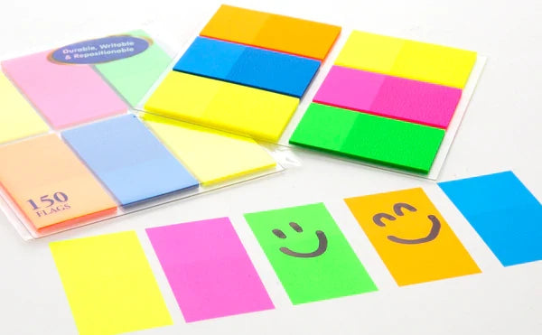 BAZIC 25 Ct. 1" X 1.7" Neon Color Standard Flags (6/Pack) Sold in 24 Units