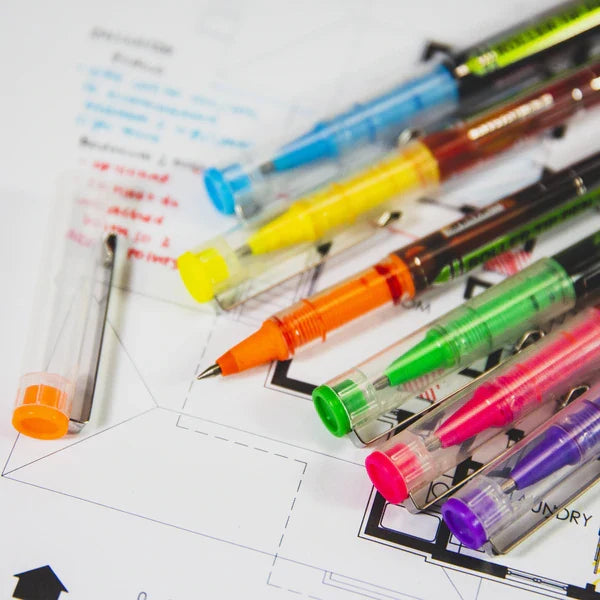 BAZIC 6 Color Dayton Rollerball Pen w/ Metal Clip Sold in 24 Units