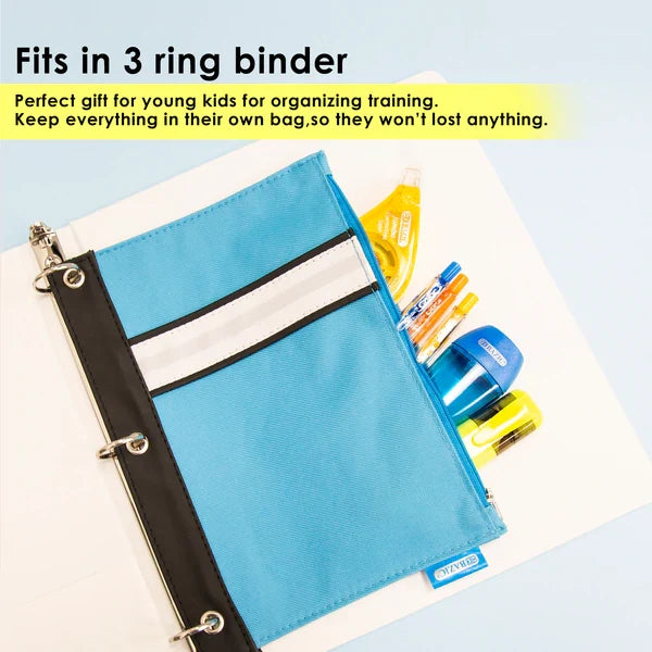 BAZIC Bright Color 3-Ring Pencil Pouch Sold in 24 Units