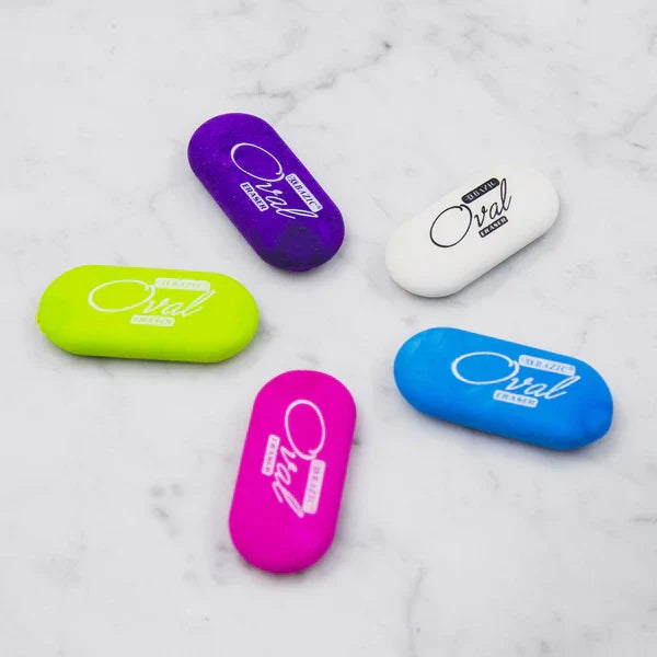 BAZIC Bright Color Oval Eraser (4/Pack) Sold in 24 Units