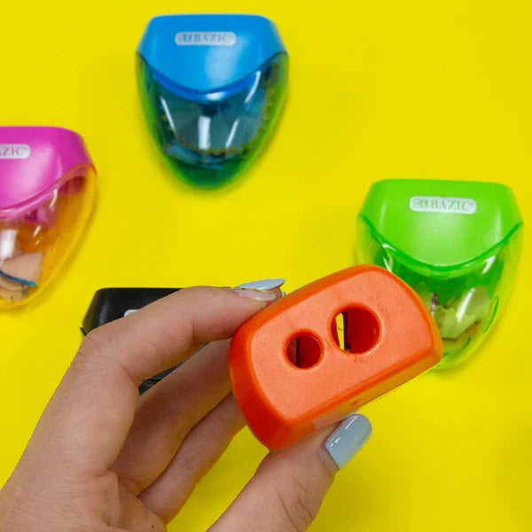 BAZIC Dual Blades Sharpener w/ Triangle Receptacle (2/Pack) Sold in 24 Units