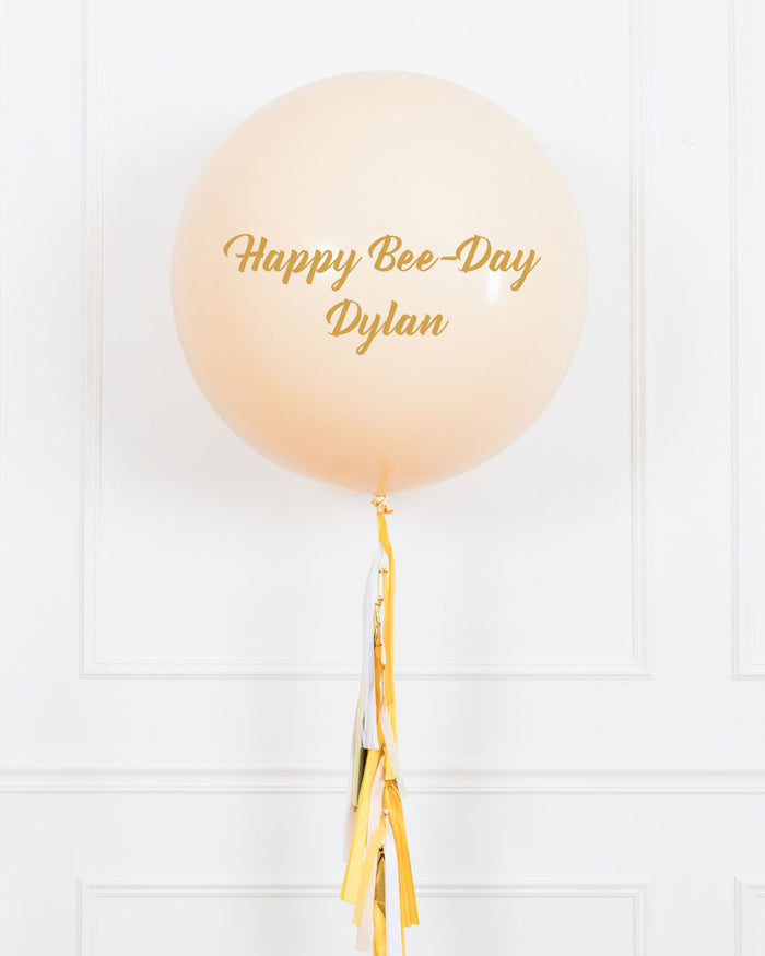 Bee Theme - Personalized Happy Bee-Day Giant Balloon with Tassel