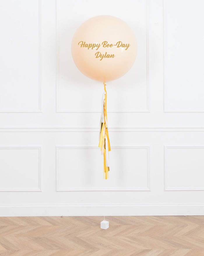 Bee Theme - Personalized Happy Bee-Day Giant Balloon with Tassel