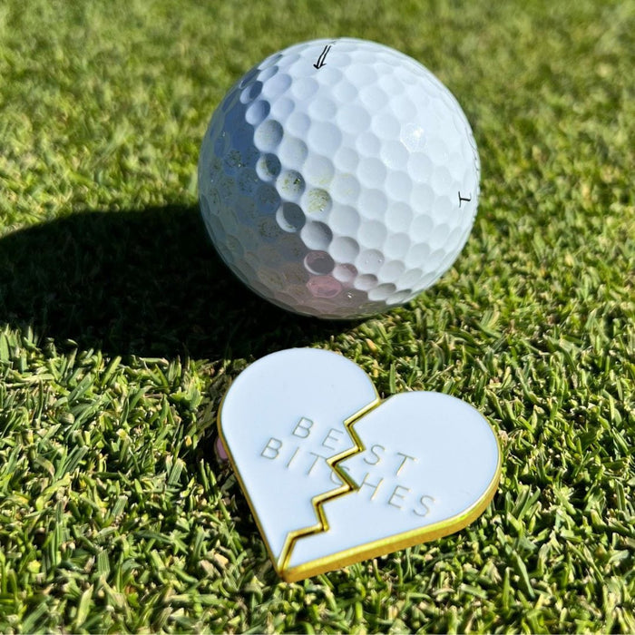 Golf Ball Markers in Best Bitches Broken Heart Golf Ball Marker with Hat Clips Set by Birdie Girl Golf