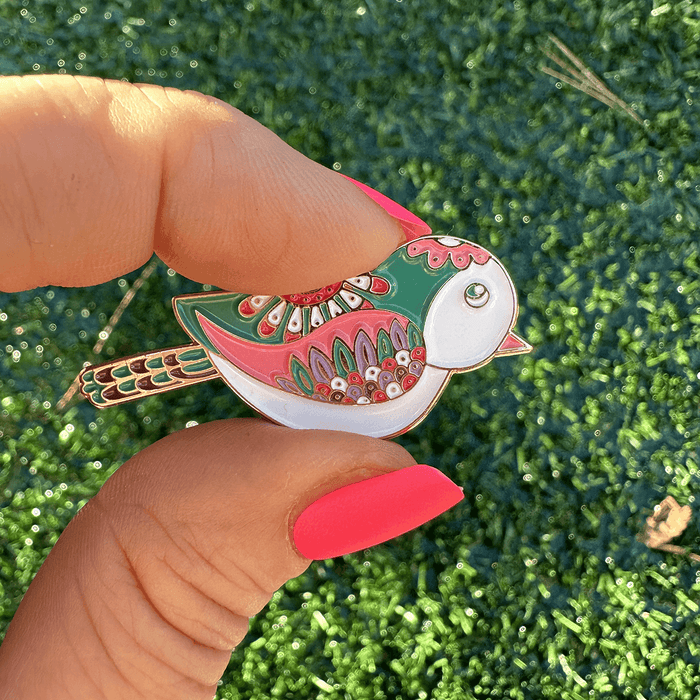 Golf Ball Markers in Multi-Color Birdie Women's Golf Ball Marker with Hat Clip by Birdie Girl Golf