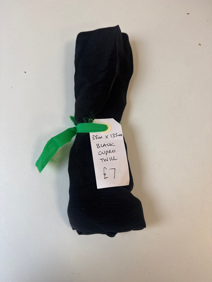 Black Cupro Twill Remnant