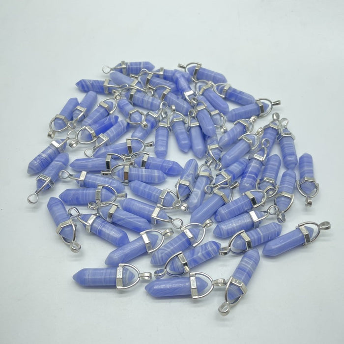 Blue Lace Agate Double Point Pendant Wholesale -Wholesale Crystals