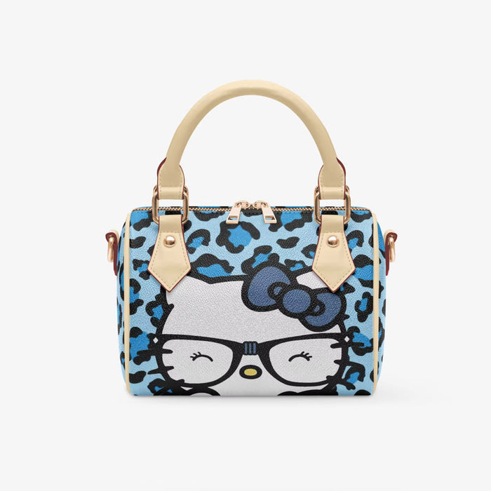 Blue Leopard Kitty Pillow Bag