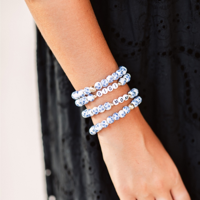Blue Porcelain Floral Stacker