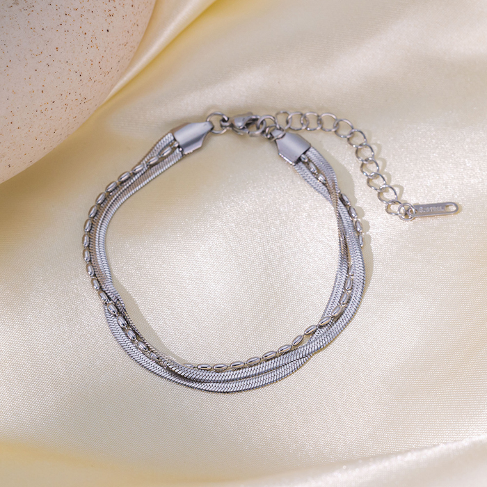 Brazalete Triple Plateado
