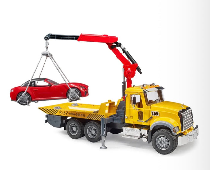 Bruder MACK Granite Tow Truck with Roadster