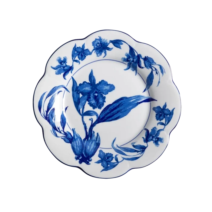 Casa das Orquideas Limoges Porcelain Dessert Plate by Tania Bulhões
