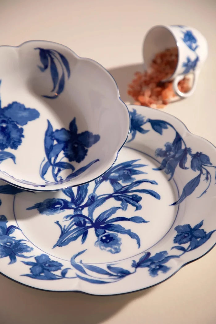 Casa das Orquideas Limoges Porcelain Dessert Plate by Tania Bulhões