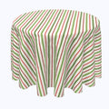 Christmas Red & Green Diagonal Stripe Round Tablecloths