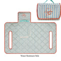 Golf Cart Seat Covers in Country Club Stripe Reversible Golf Cart Seat Cover (Blue Stripe + Coral Trim) by Birdie Girl Golf