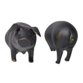 Creative Co-Op DA6575 Cast Aluminum Pig Wall Decor Set with Antique Brass Finish - The Barrington Garage