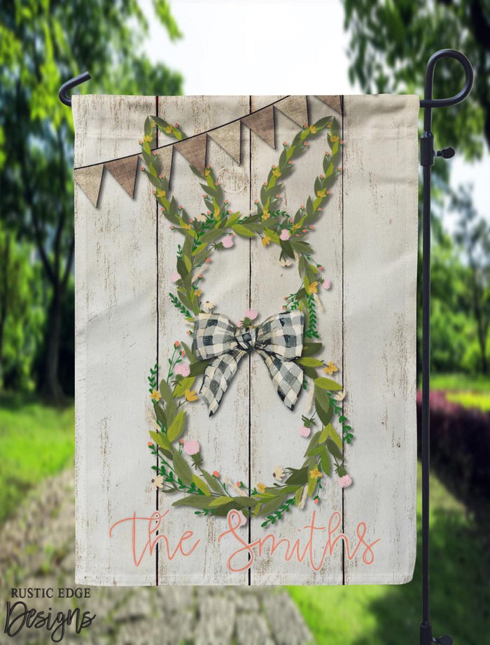 Customizable Bunny Garden Flag