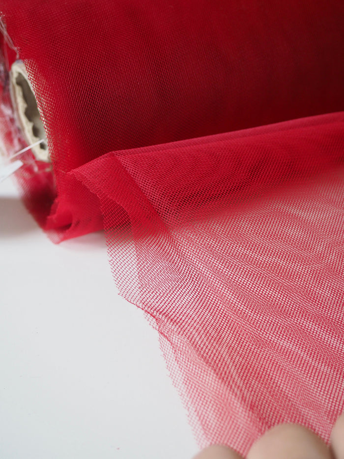 Deep Red Semi-Rigid Extra Wide Tulle