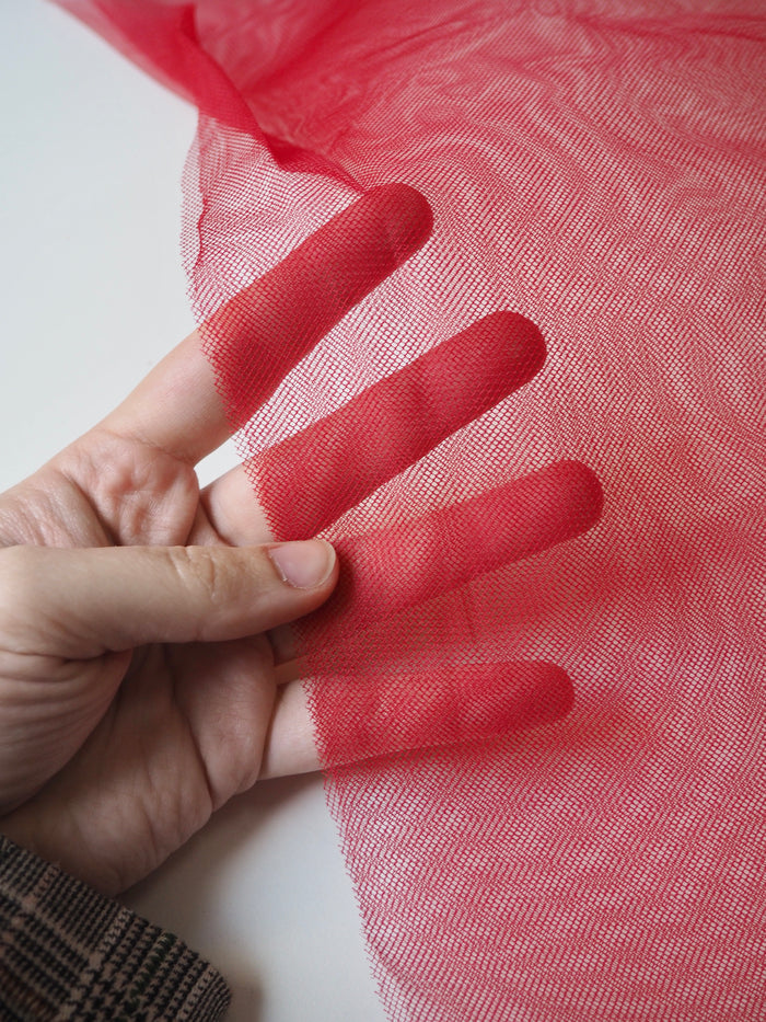 Deep Red Semi-Rigid Extra Wide Tulle