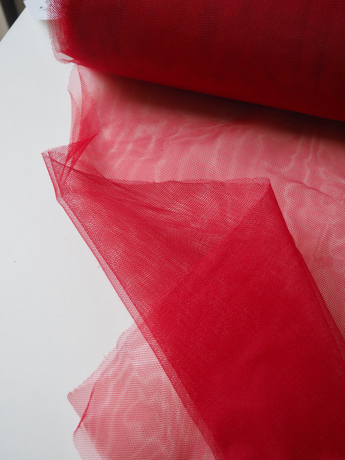 Deep Red Semi-Rigid Extra Wide Tulle