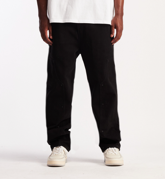 Embellish Nuhart Jet Black Denim Jeans with distressed detailing and straight fit