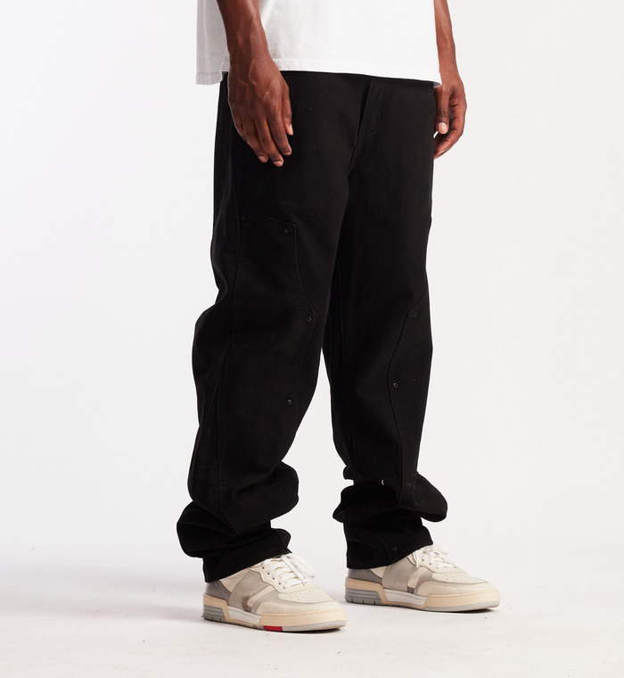 Jet Black Denim Jeans featuring a button and zip fly closure