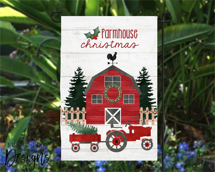 Farmhouse Christmas Garden Flag