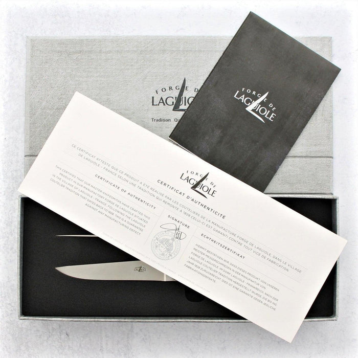 Forge de Laguiole Ebony Wood Steak Knives - Brass Bolsters, - Handcrafted by Forge de Laguiole