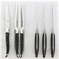 Forge de Laguiole Ebony Wood Steak Knives - Shiny, Set of 6 Shiny Stainless - Handcrafted by Forge de Laguiole