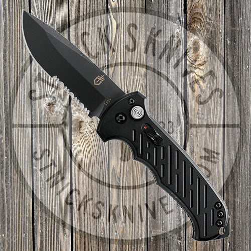 Gerber - 06 Automatic - G10 - Drop Point - Serrated - Black - 30-000377N
