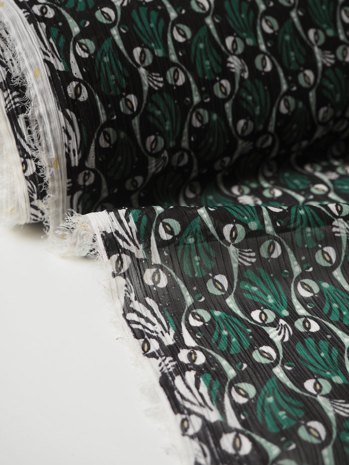 Green Shell Crinkle Chiffon