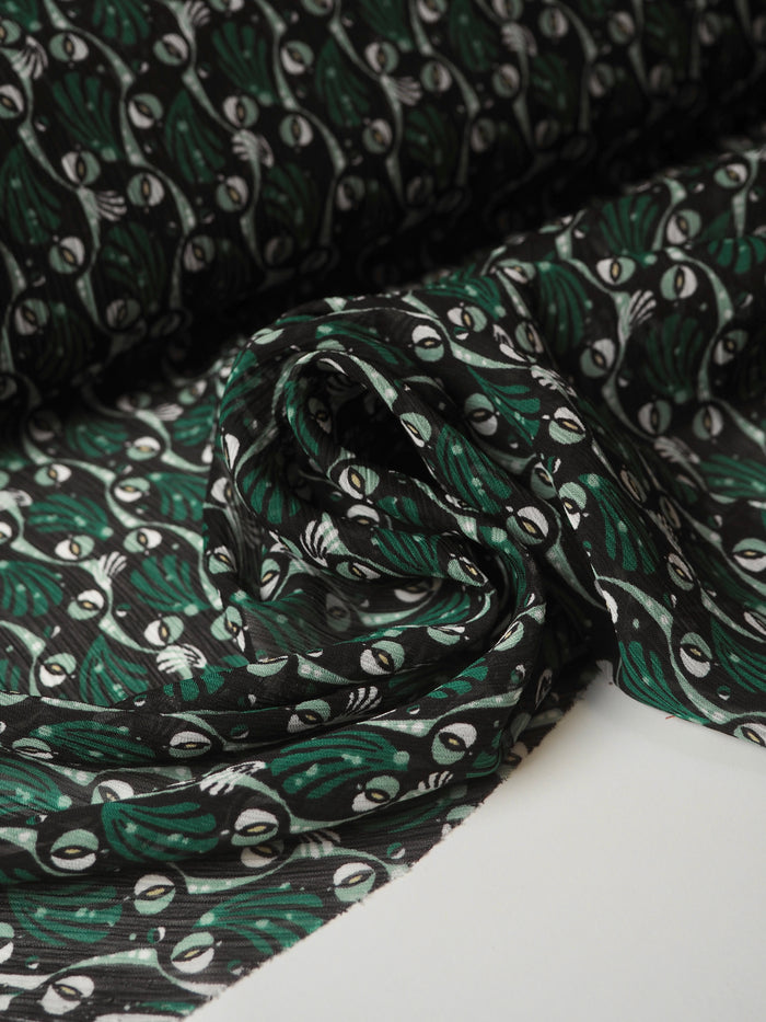 Green Shell Crinkle Chiffon