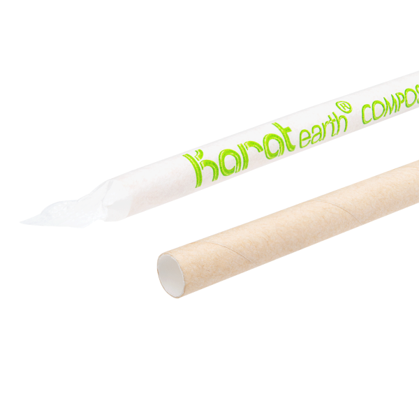Karat Earth 10.25" Giant Paper Straw, Paper Wrapped - Kraft (1,200 ct)