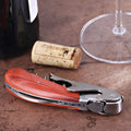 Laguiole Magnum Corkscrew Deco Grape - Rosewood, close-up of rosewood handle and silver grape design.