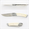 Le Thiers Gentleman 12 cm Pocket Knife Bone Handle, side view, open and closed. Handcrafted details, 100% Made in France.
