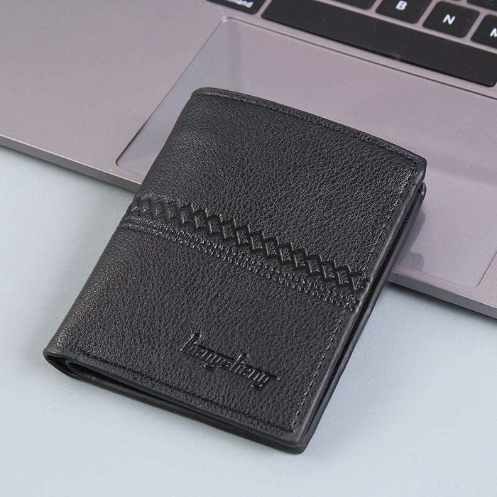 Men's Short Synthetic Leather Wallet  - By Qivii