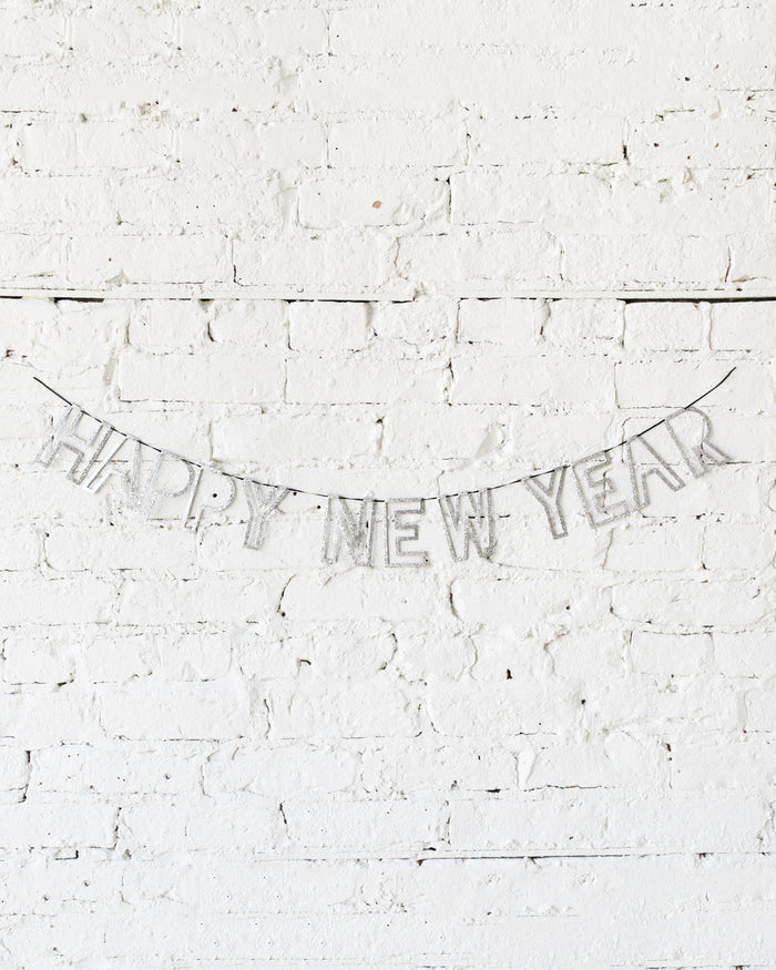 Meri Meri - Silver Happy New Year Banner